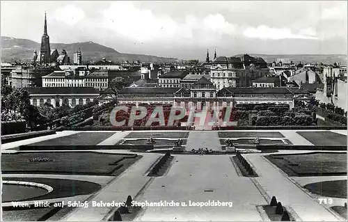 Moderne Karte Wien Blick auf Schloss Belvedere Stephanskirche u Leopoldsberg