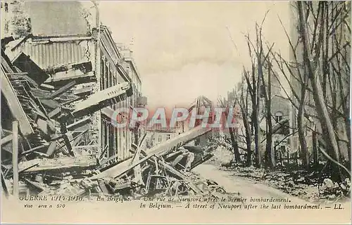 Cartes postales Guerre de 1914 1918 En Belgique Une rue de Nieuport apres le Dernier Bombardement Militaria