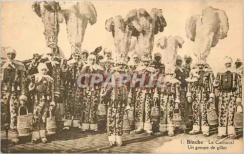 Cartes postales Binche Le Carnaval Un Groupe de Gilles Folklore