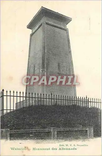 Cartes postales Waterloo Monument des Allemands Militaria