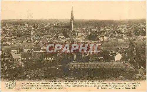 Ansichtskarte AK Nivelles Vue d'ensemble prise du Mont Roch