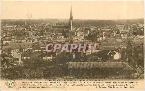 Cartes postales Nivelles Vue d'ensemble prise du Mont Roch