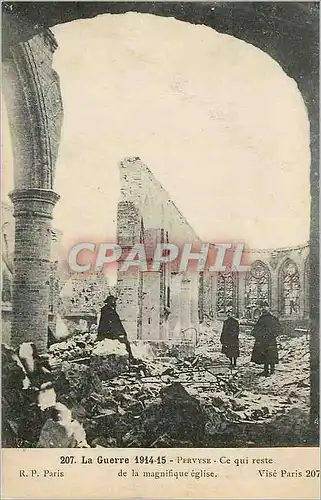 Cartes postales La Guerre 1914 1915 Pervyse Ce qui Reste de la Magnifique Eglise Militaria