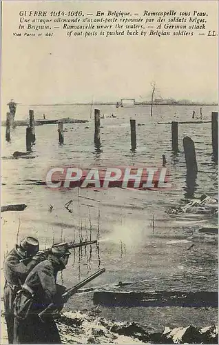 Ansichtskarte AK Guerre 1914 1916 En Belgique Ramscapelle sous l'Eau Une attaque allemande d'anvant poste Repouse