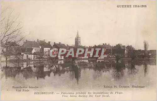 Ansichtskarte AK Guerre de 1914 1916Rousbrugge Panorama pendant les Inondations de l'Yser