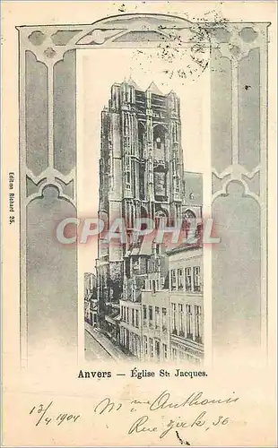 Cartes postales Anvers Eglise St Jacques
