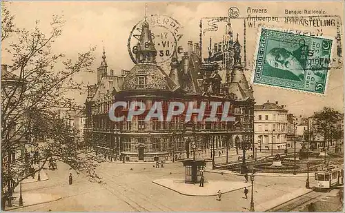 Cartes postales Antwerpen Anvers Banque Nationale Tramway