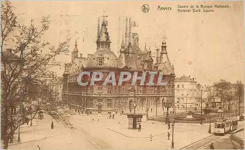 Cartes postales Anvers Square de la Banque Nationale Tramway