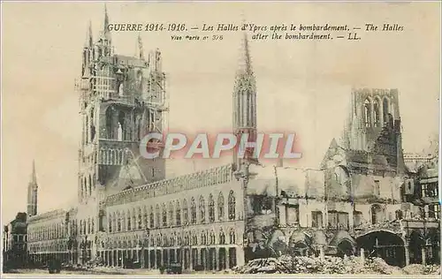 Ansichtskarte AK Guerre 1914 1916 Les Halles d'Ypres apres le Bombardement Militaria