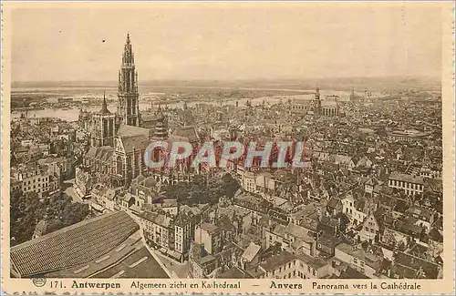 Cartes postales Antwerpen Anvers Panorama vers la Cathedrale