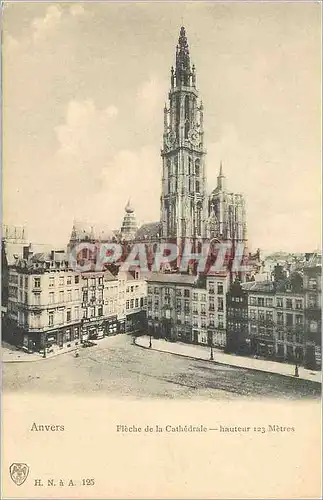 Cartes postales Anvers Fleche de la Cathedrale Hauteur 123 Metres