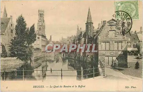 Ansichtskarte AK Bruges le Quai du Rosaire et le Beffroi