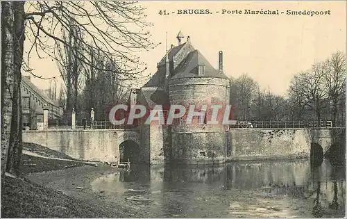 Cartes postales Bruges Porte Marechal Smedepoort