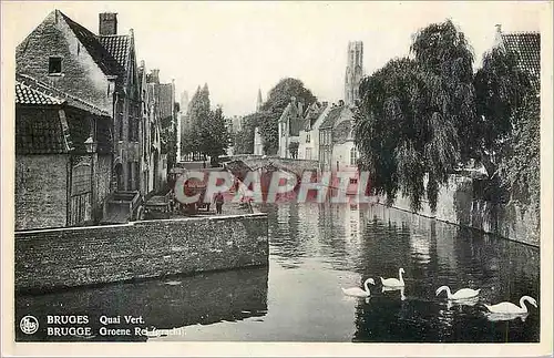 Cartes postales Bruges Quai Vert Cygnes