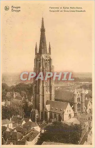 Cartes postales Bruges Panorama et Eglise Notre Dame