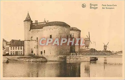 Cartes postales Bruges Porte Sainte Croix Moulins a vent