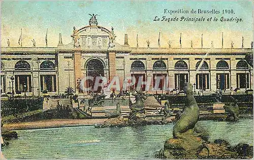 Cartes postales Exposition de Bruxelles 1910 la Facade Principale et le Quadrige
