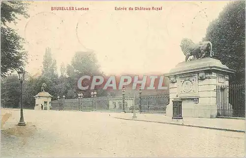 Cartes postales Bruxelles Laeken Entree du Chateau Royal Lion