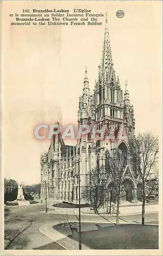 Cartes postales Bruxelles Laeken l'Eglise et le Monument au Soldat Inconnu Francais