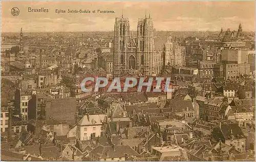 Ansichtskarte AK Bruxelles Eglise Sainte Gudule et Panorama