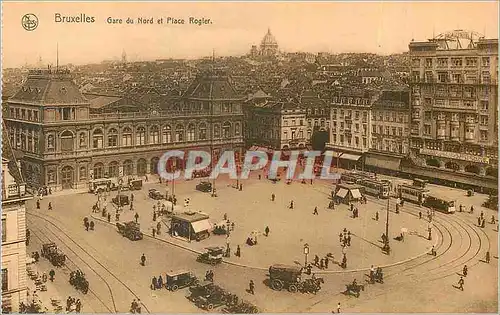 Cartes postales Bruxelles Gare du Nord et Place Rogier Tramway