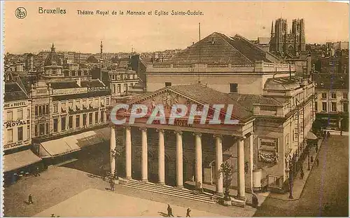 Cartes postales Bruxelles Theatre Royal de la Monnaie et Eglise Sainte Gudule