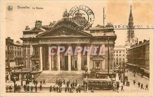 Ansichtskarte AK Bruxelles la Bourse Tramway