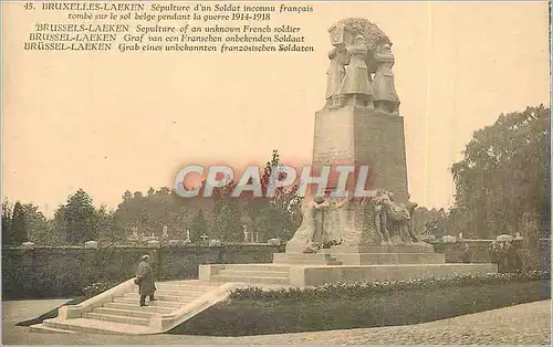 Ansichtskarte AK Bruxelles Laeken Sepulture d'un Soldat Inconnu Francais Tombe sur le Sol Belge pendant la Guerre