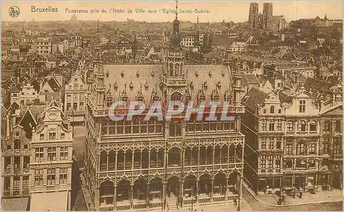 Ansichtskarte AK Bruxelles Panorama pris de l'Hotel de Ville vers l'Eglise Sainte Gudule