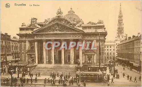 Ansichtskarte AK Bruxelles La Bourse Tramway