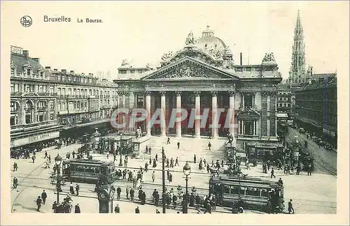 Ansichtskarte AK Bruxelles La Bourse Tramway