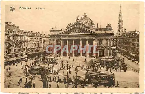 Ansichtskarte AK Bruxelles La Bourse Tramway