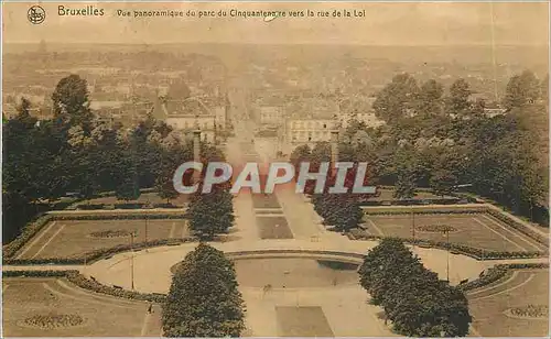 Cartes postales Bruxelles Vue Panoramique du Parc du Cinquantenaire vers la rue de la Loi