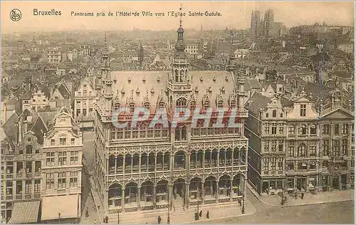 Ansichtskarte AK Bruxelles pris de l'Hotel de Ville vers l'Eglise Sainte Gudule