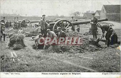 Ansichtskarte AK Pieces d'artillerie Anglaise en Belgique d'apres l'Illustration Militaria