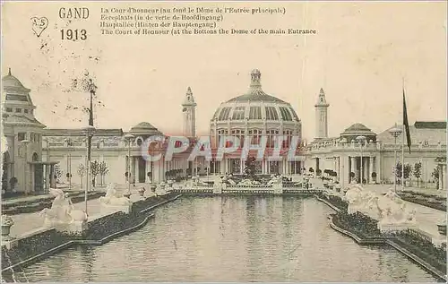 Cartes postales Gand 1913 La Cour d'Honneur (au fond le Dome de l'Entree principale) Exposition Internationale e