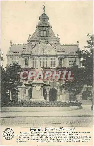 Cartes postales Gand Theatre Flamand Oeuvre de l'architecte De Vigne erigee en 1897