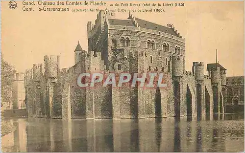 Cartes postales Gand Chateau des Comtes de Flandre vu du Petit Gewad (Cote de la Lieve) (1180)