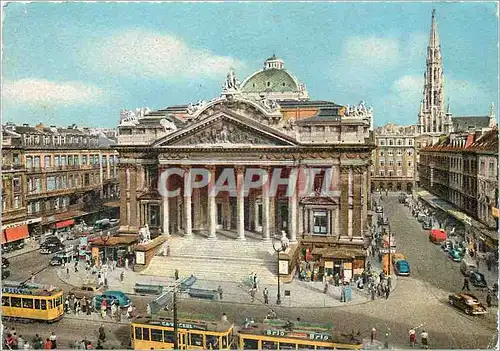 Cartes postales moderne Bruxelles La Bourse Tramway