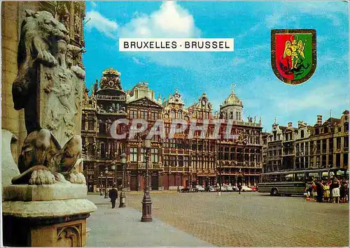 Cartes postales moderne Bruxelles Une partie de la Grand Place Lion