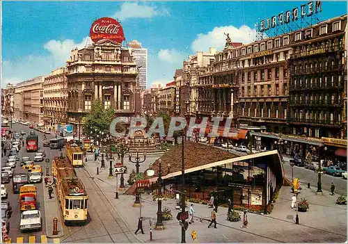 Cartes postales moderne Bruxelles La Place de Brouckere Tramway