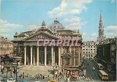 Cartes postales moderne Bruxelles La Bourse Tramway