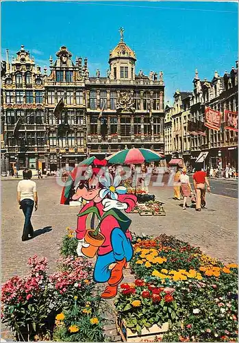 Moderne Karte Bruxelles Grand Place Le Roi d'Espagne La Brouette le Sac Dingo Walt Disney