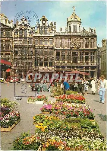 Cartes postales moderne Bruxelles Grand Place et Marche aux Fleurs