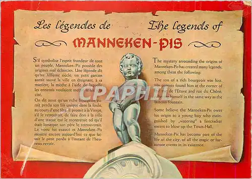 Cartes postales moderne Souvenir de Bruxelles Manneken Pis