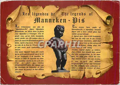 Cartes postales moderne Bruxelles Les Legendes Manneken Pis