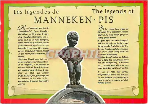 Cartes postales moderne Bruxelles Les Legendes de Manneken Pis