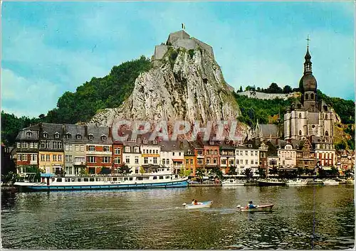 Cartes postales moderne Dinant sur Meuse Citadelle et Collegiale Bateau