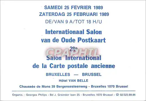 Cartes postales moderne Bruxelles Hotel van Belle 28e Internationaal Salon van de Oude Postkaart