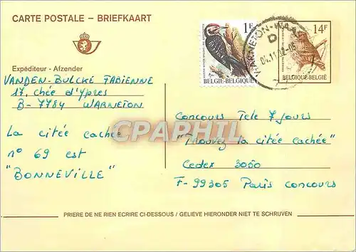 Entier Postal Belgique Oiseau Vanden Bulcke